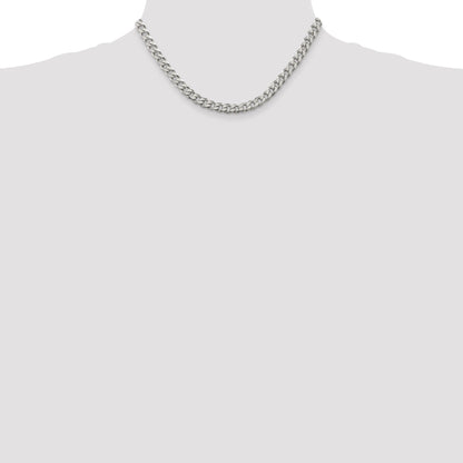 16 Inch Sterling Silver 6.5mm Curb Chain Necklace