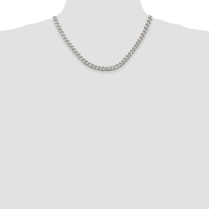 18 Inch Sterling Silver 6.5mm Curb Chain Necklace