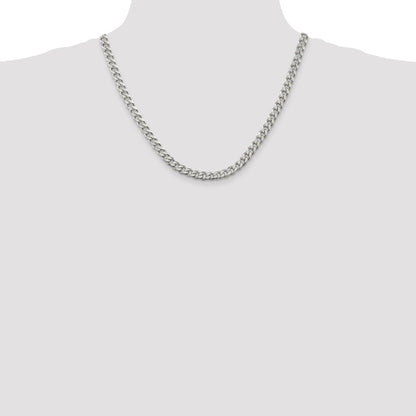 20 Inch Sterling Silver 6.5mm Curb Chain Necklace