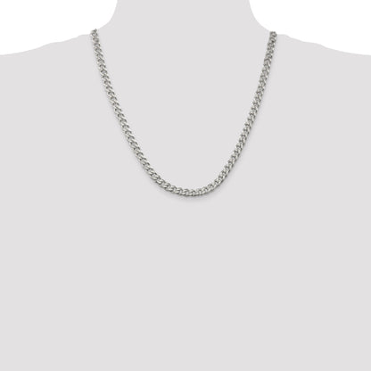 22 Inch Sterling Silver 6.5mm Curb Chain Necklace