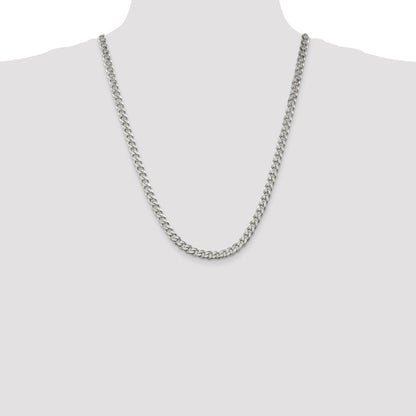 24 Inch Sterling Silver 6.5mm Curb Chain Necklace