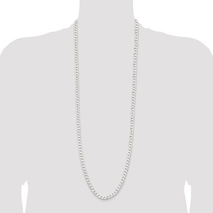 36 Inch Sterling Silver 6.5mm Curb Chain Necklace