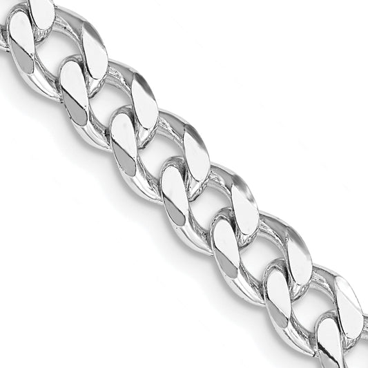 16 Inch Sterling Silver Rhodium-Plated 6.5mm Curb Chain Necklace