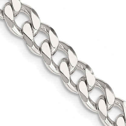 28 Inch Sterling Silver 6.5mm Curb Chain Necklace