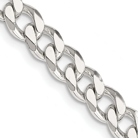 36 Inch Sterling Silver 6.5mm Curb Chain Necklace