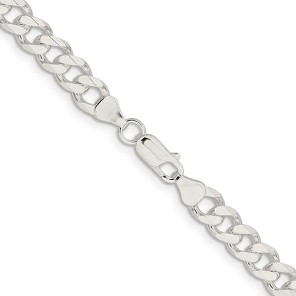 24 Inch Sterling Silver 7.5mm Curb Chain Necklace