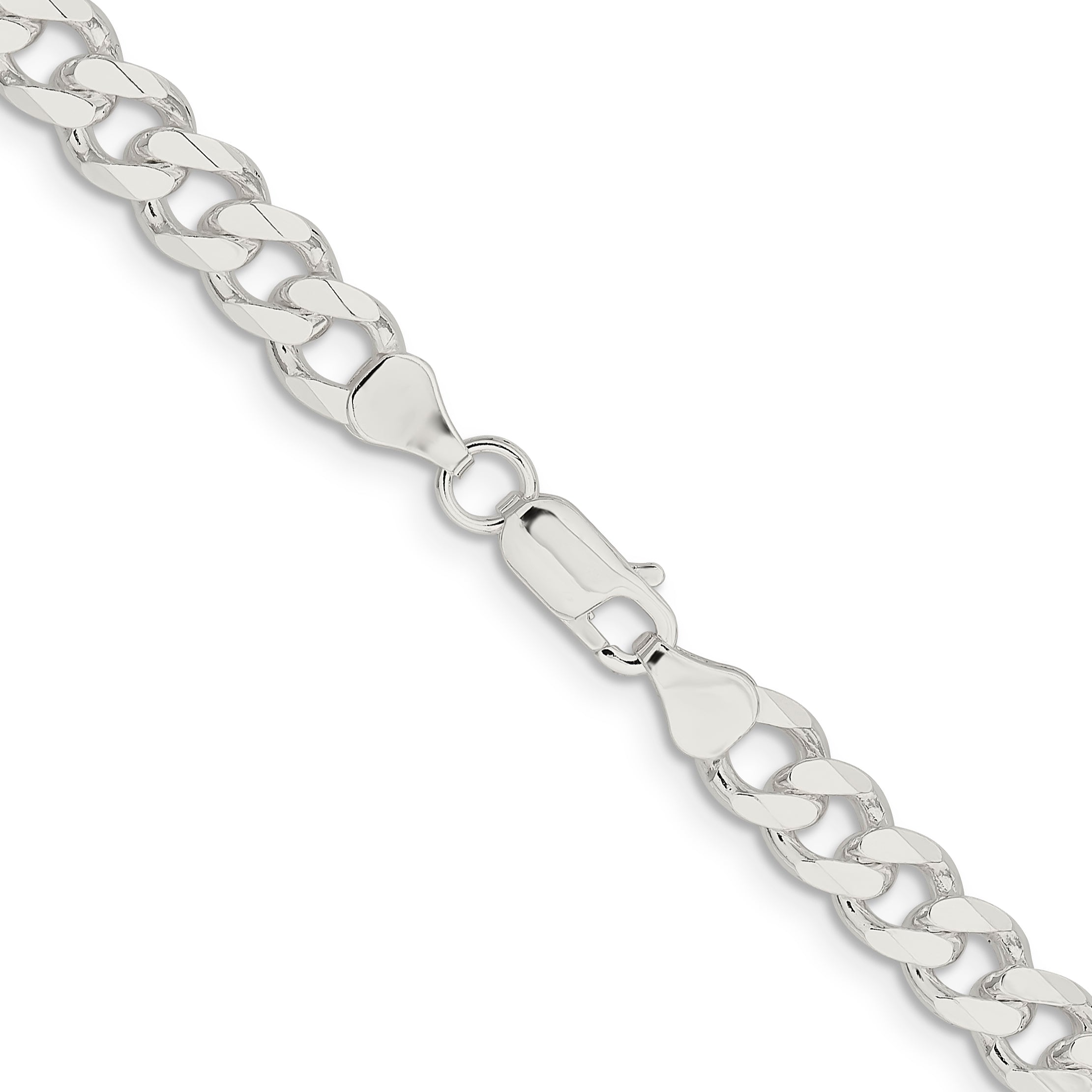 26 Inch Sterling Silver 7.5mm Curb Chain Necklace