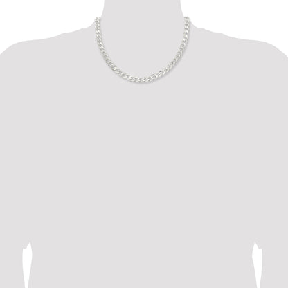 18 Inch Sterling Silver 7.5mm Curb Chain Necklace
