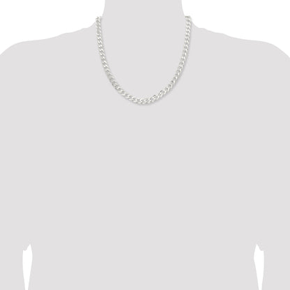 20 Inch Sterling Silver 7.5mm Curb Chain Necklace