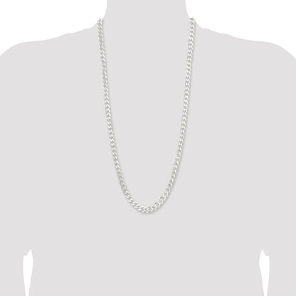 30 Inch Sterling Silver 7.5mm Curb Chain Necklace