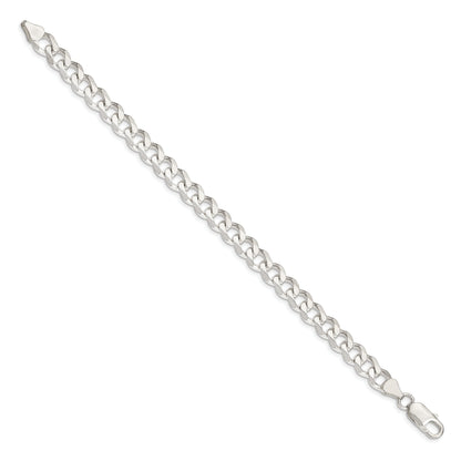 8 Inch Sterling Silver 7.5mm Curb Chain Bracelet