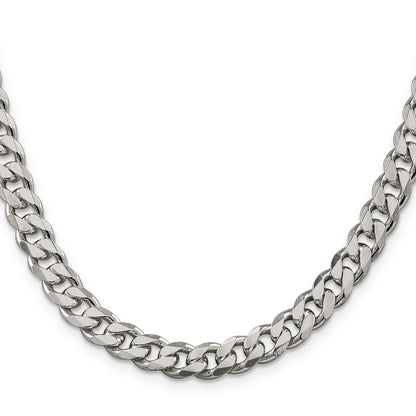 18 Inch Sterling Silver 8.3mm Curb Chain Necklace