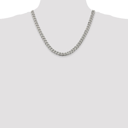 20 Inch Sterling Silver 8.3mm Curb Chain Necklace