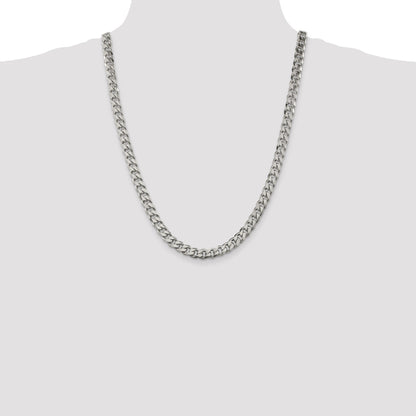 24 Inch Sterling Silver 8.3mm Curb Chain Necklace