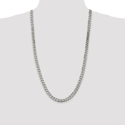 28 Inch Sterling Silver 8.3mm Curb Chain Necklace