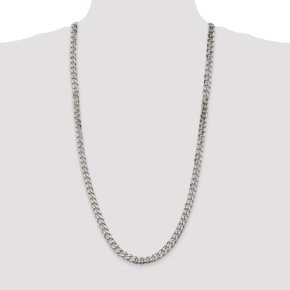 30 Inch Sterling Silver 8.3mm Curb Chain Necklace