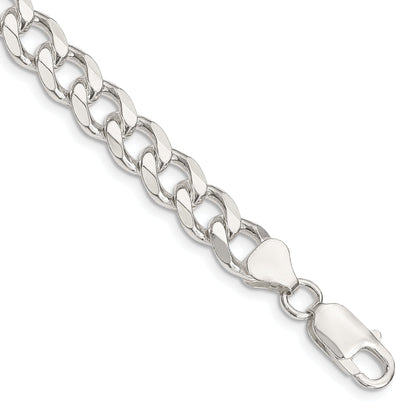 9 Inch Sterling Silver 8.3mm Curb Chain Bracelet