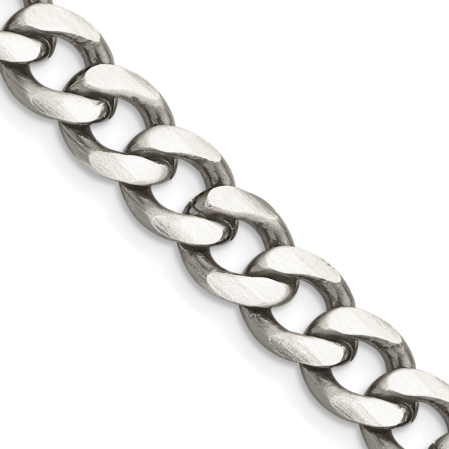 22 Inch Sterling Silver Antiqued 8.3mm Curb Chain Necklace