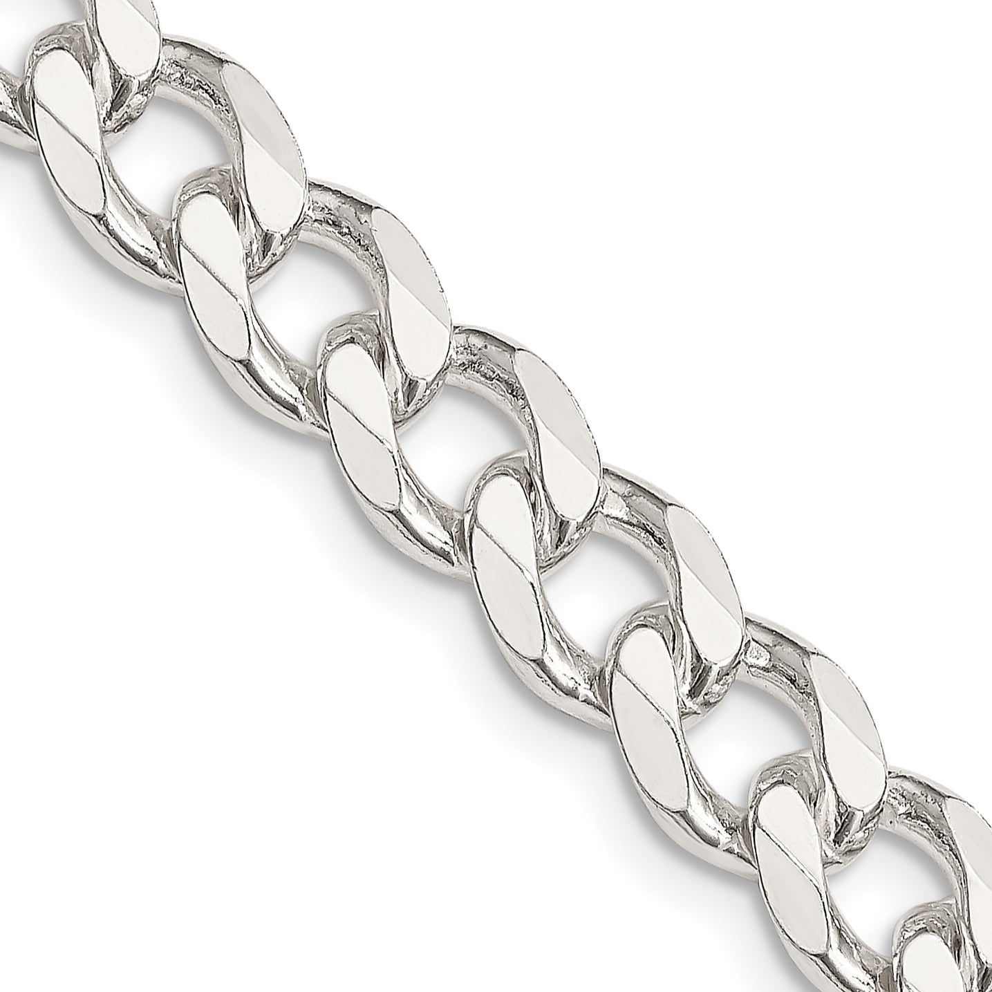 28 Inch Sterling Silver 8.3mm Curb Chain Necklace