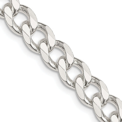22 Inch Sterling Silver 8.3mm Curb Chain Necklace