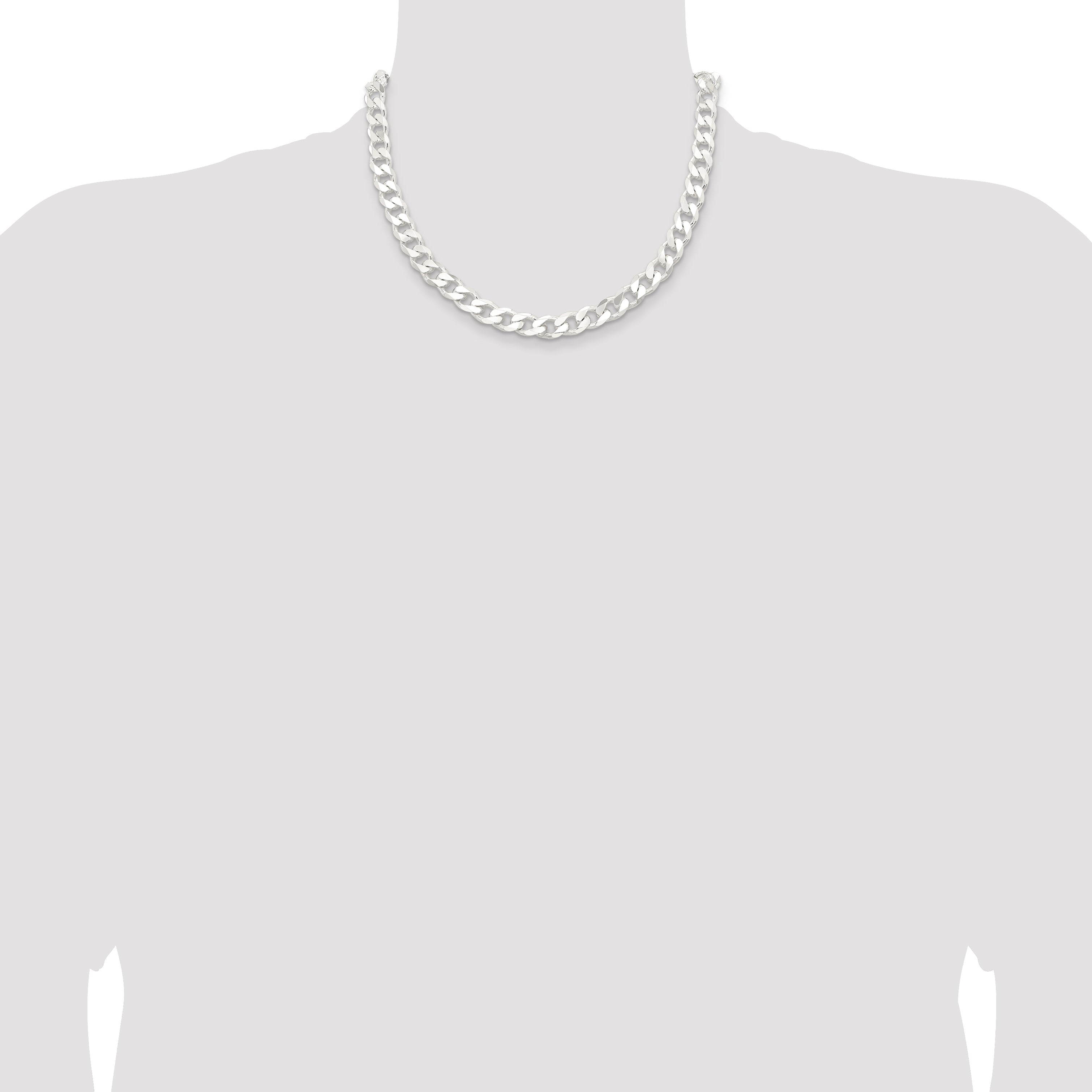 18 Inch Sterling Silver 9.3mm Curb Chain Necklace