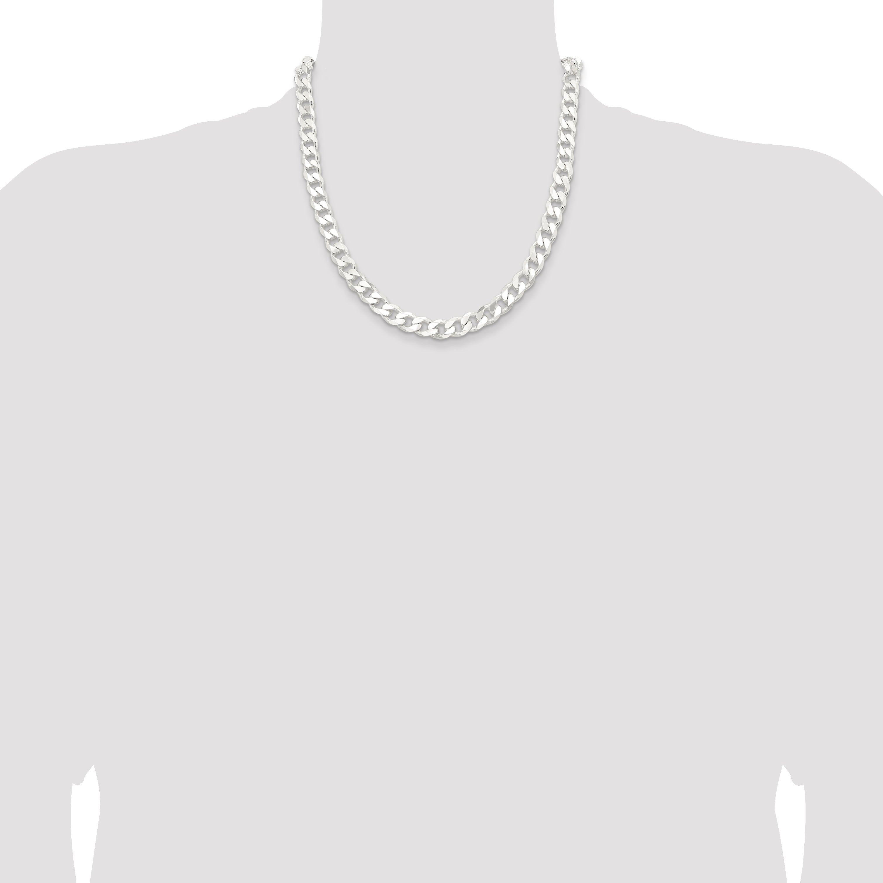 20 Inch Sterling Silver 9.3mm Curb Chain Necklace