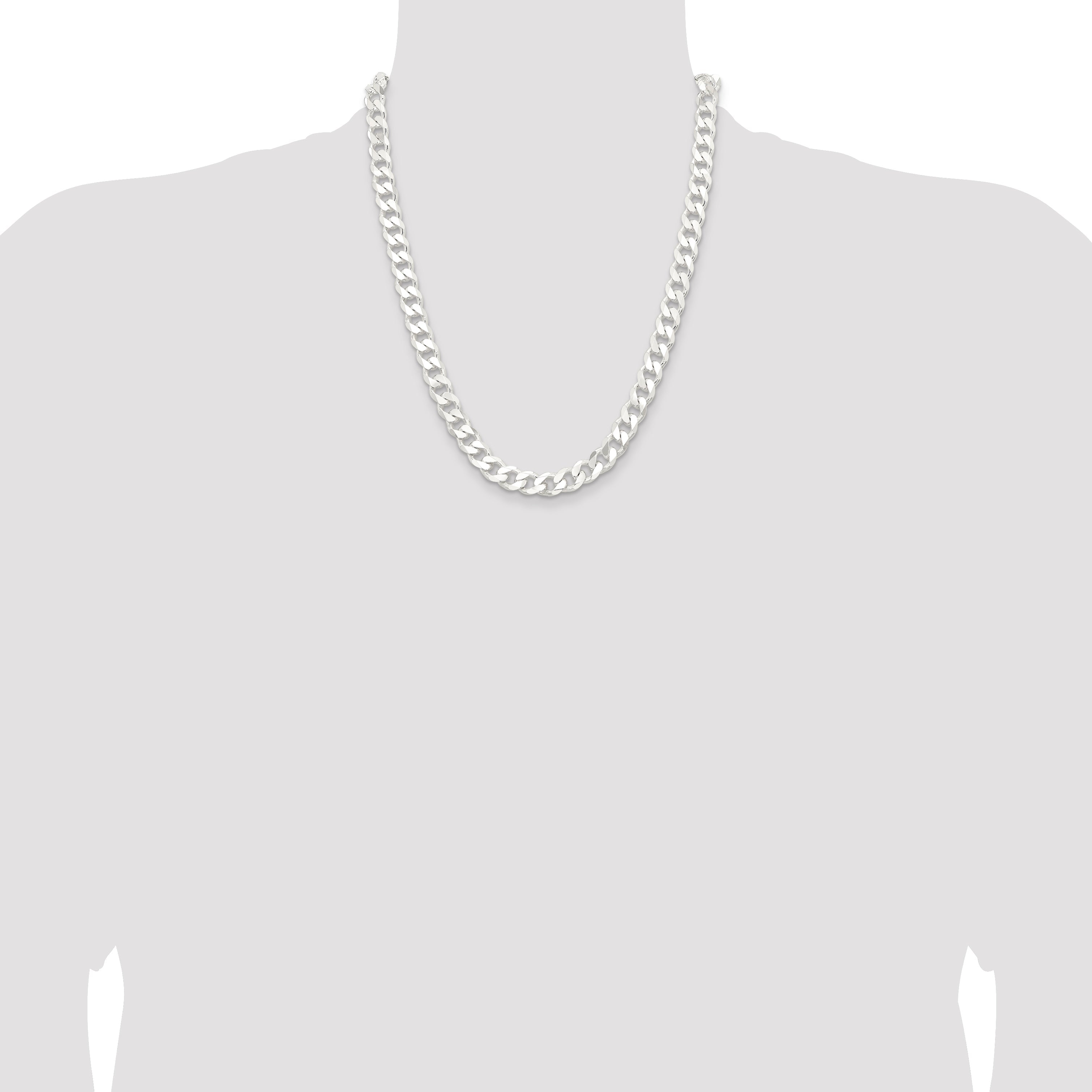 22 Inch Sterling Silver 9.3mm Curb Chain Necklace