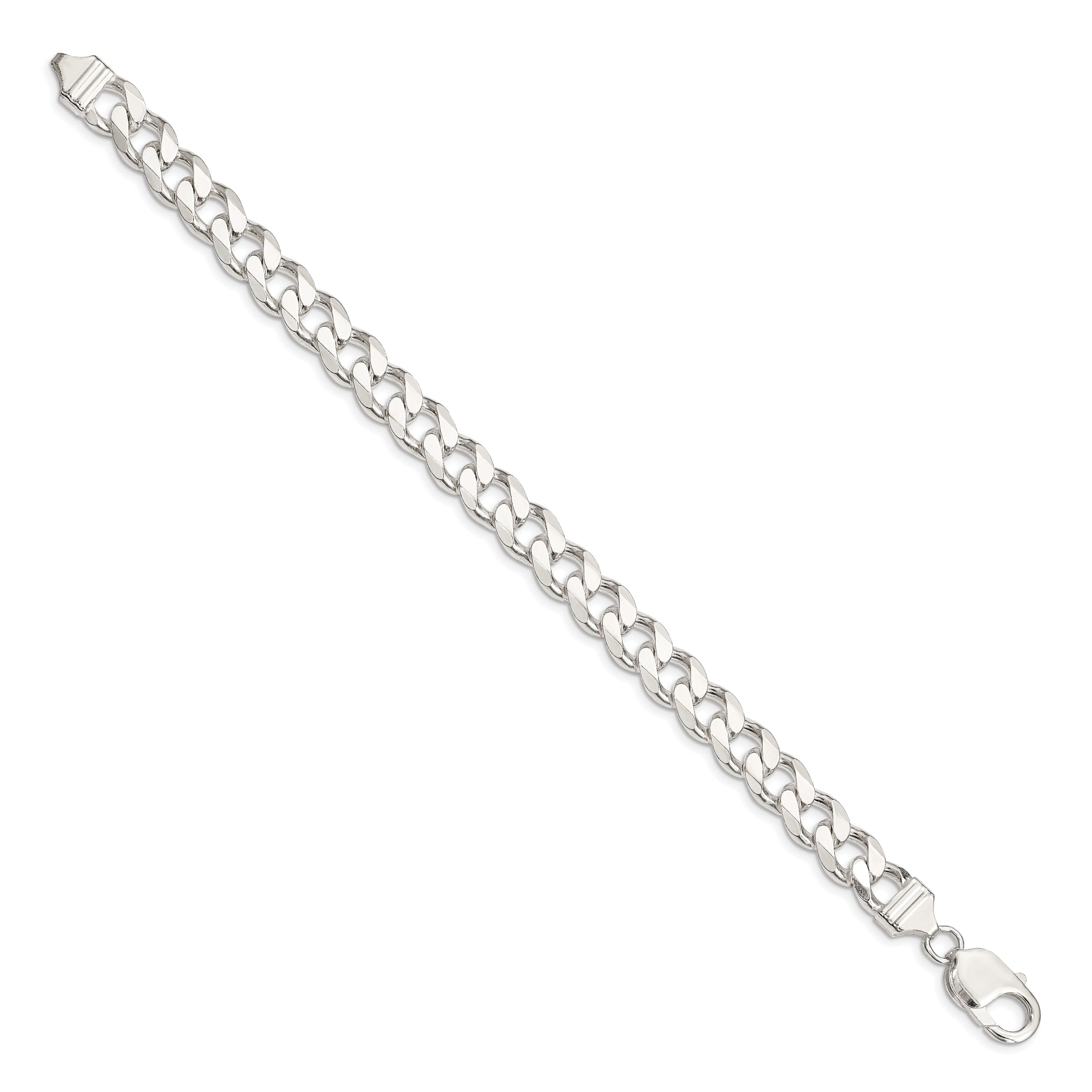 8 Inch Sterling Silver 9.3mm Curb Chain Bracelet