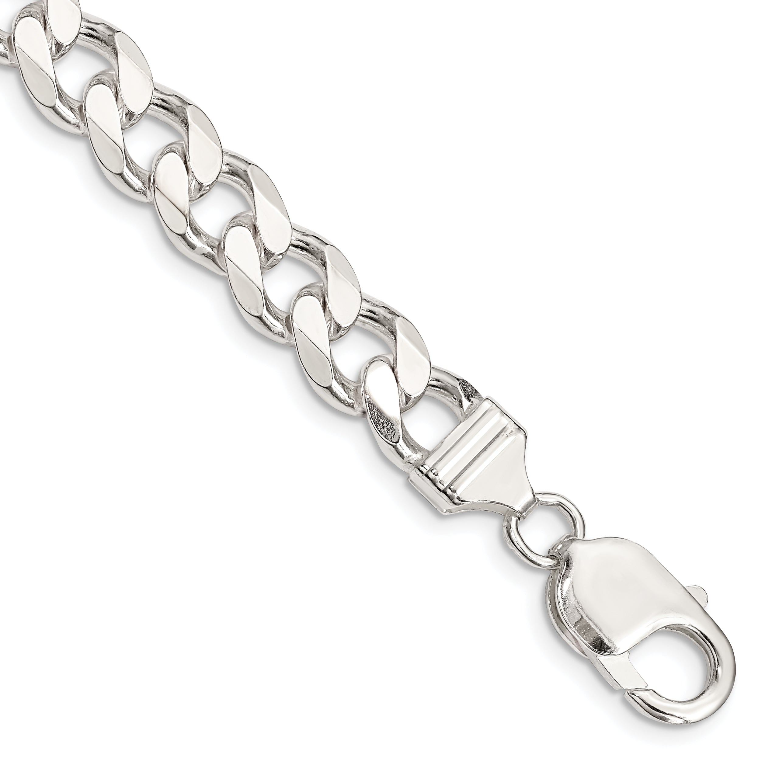 8 Inch Sterling Silver 9.3mm Curb Chain Bracelet