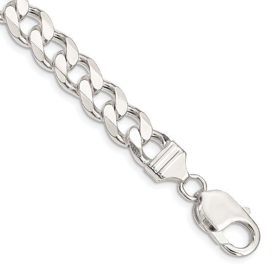 9 Inch Sterling Silver 9.3mm Curb Chain Bracelet