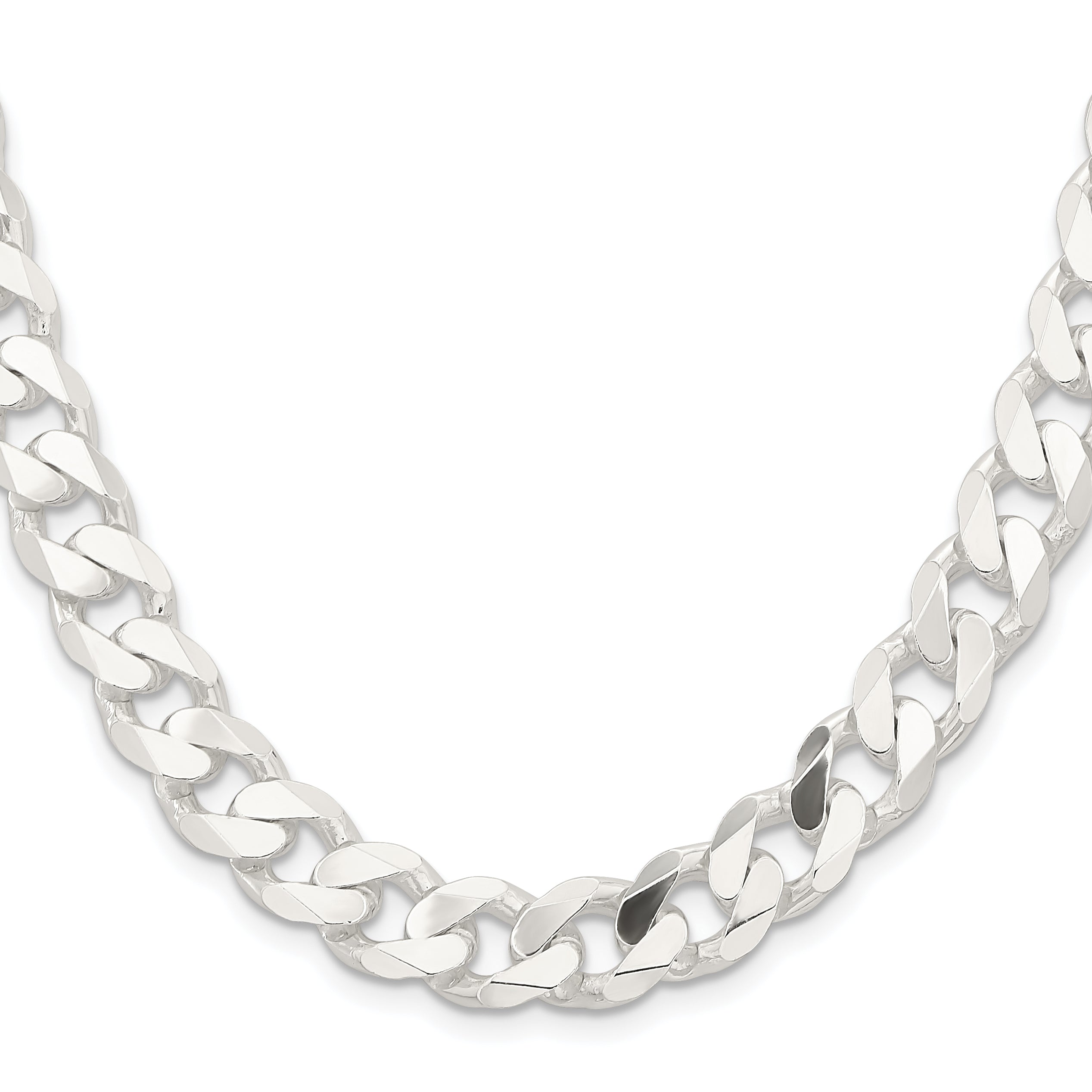 18 Inch Sterling Silver 11mm Curb Chain Necklace