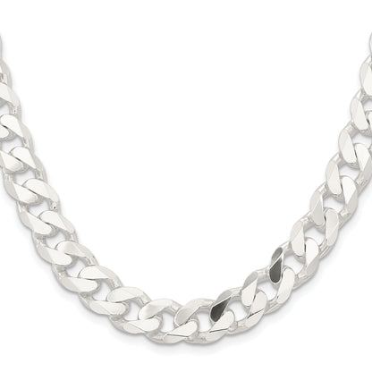 26 Inch Sterling Silver 11mm Curb Chain Necklace