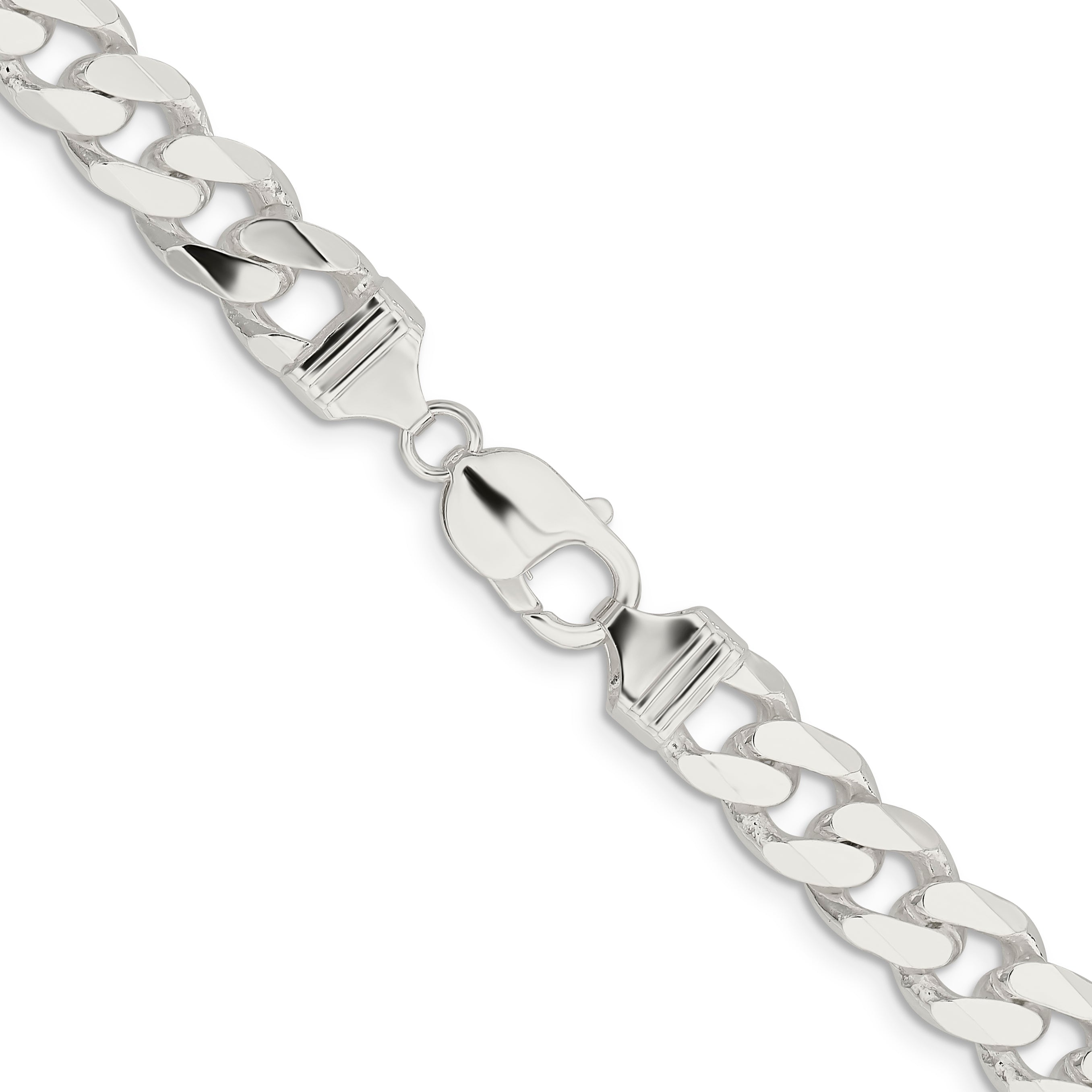 22 Inch Sterling Silver 11mm Curb Chain Necklace