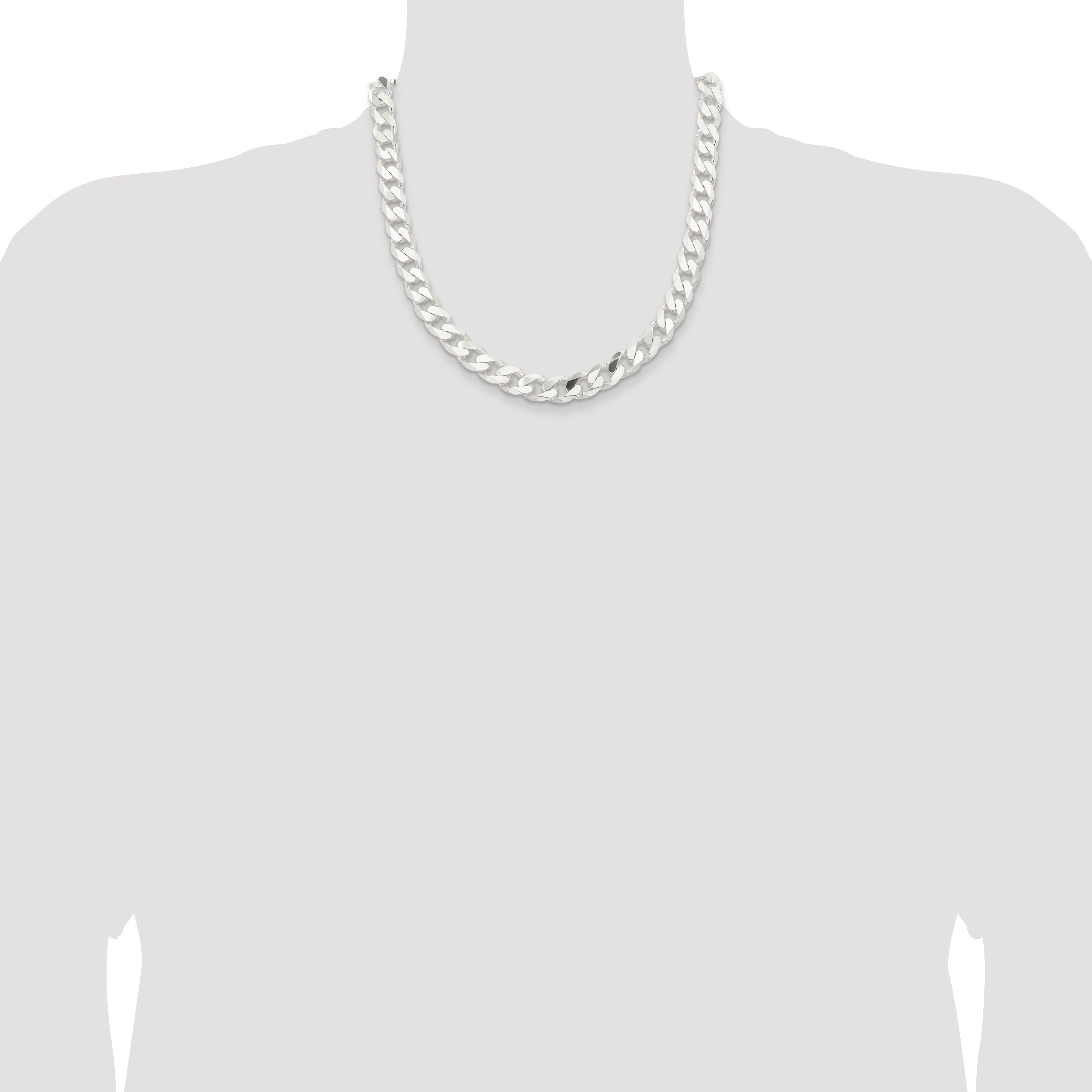 20 Inch Sterling Silver 11mm Curb Chain Necklace