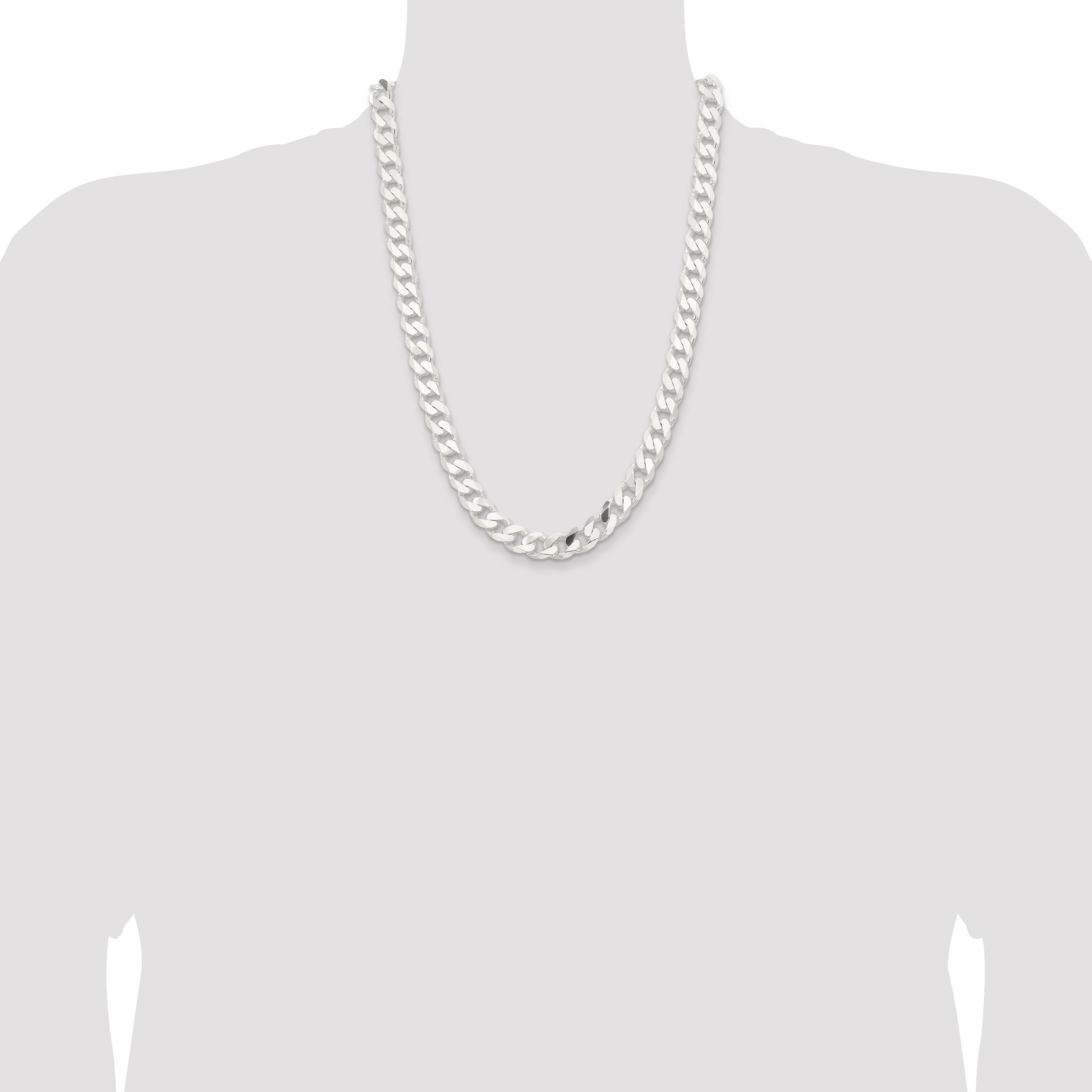 24 Inch Sterling Silver 11mm Curb Chain Necklace