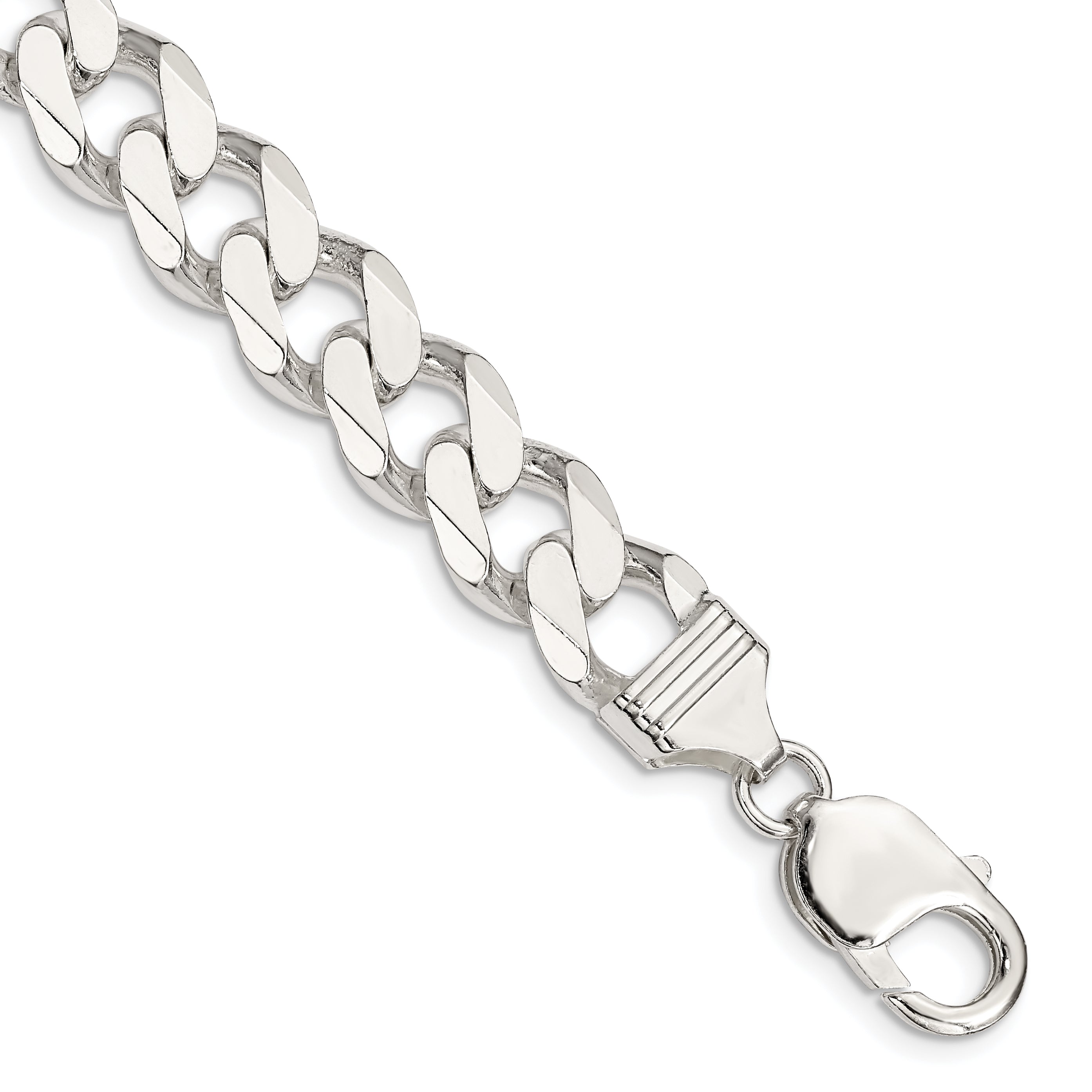 8 Inch Sterling Silver 11mm Curb Chain Bracelet