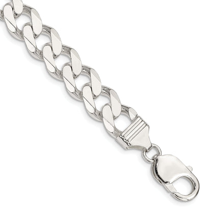9 Inch Sterling Silver 11mm Curb Chain Bracelet