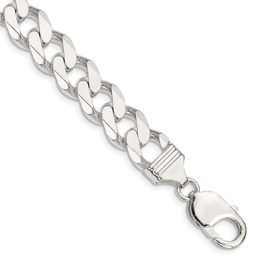 9 Inch Sterling Silver 11mm Curb Chain Bracelet