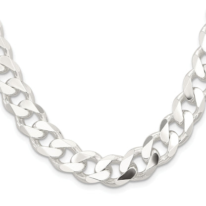 22 Inch Sterling Silver 13mm Curb Chain Necklace