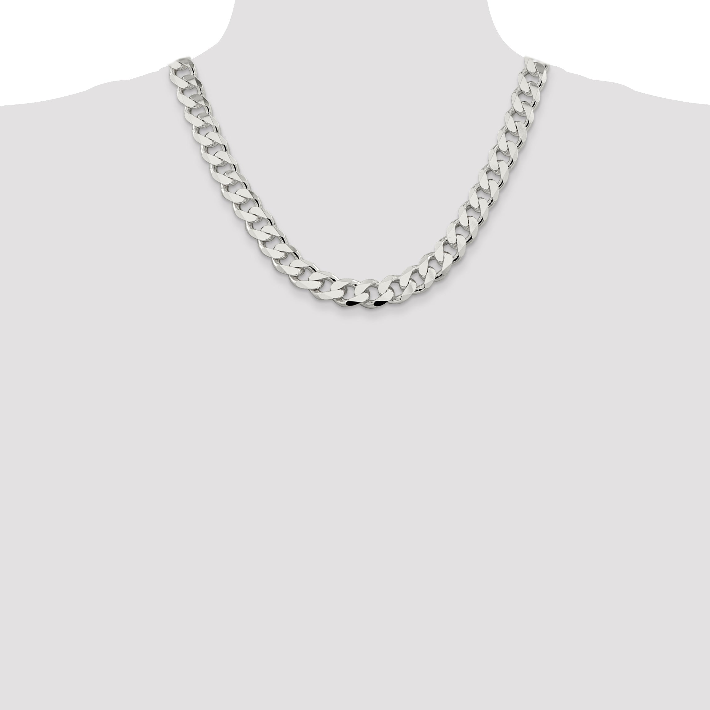 20 Inch Sterling Silver 13mm Curb Chain Necklace