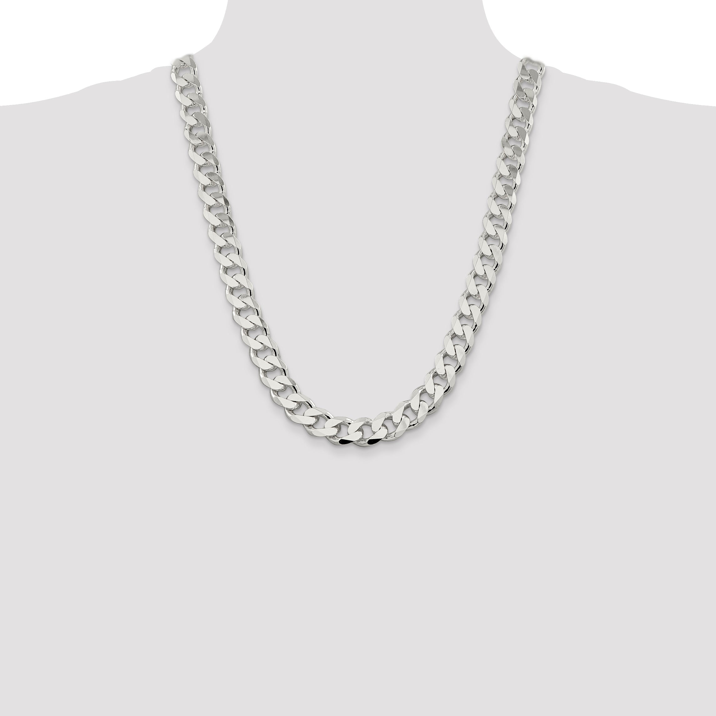 24 Inch Sterling Silver 13mm Curb Chain Necklace