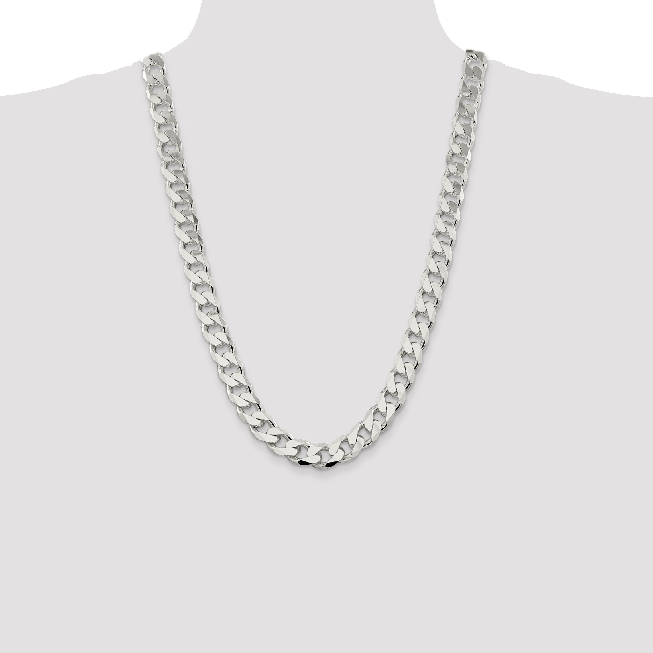 26 Inch Sterling Silver 13mm Curb Chain Necklace