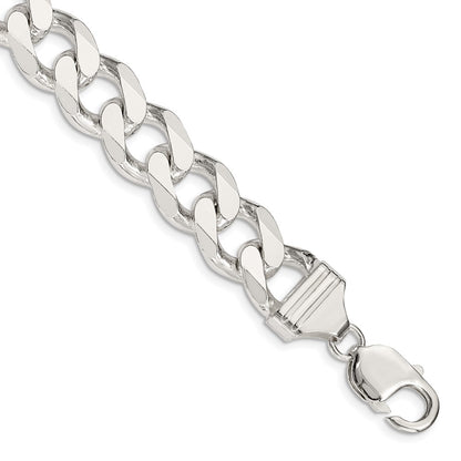 8 Inch Sterling Silver 13mm Curb Chain Bracelet