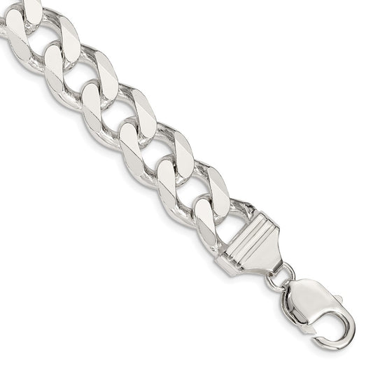 8 Inch Sterling Silver 13mm Curb Chain Bracelet