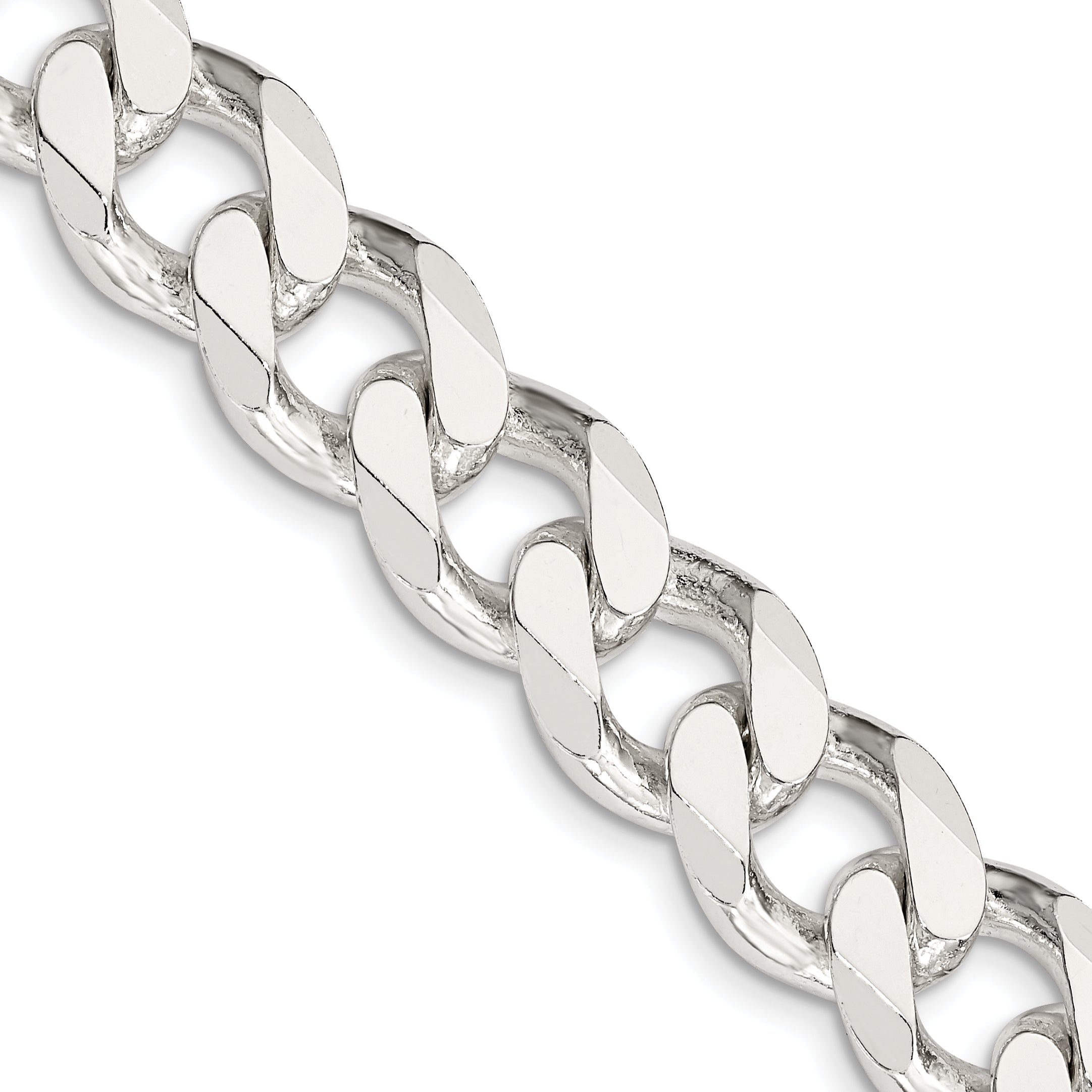 22 Inch Sterling Silver 13mm Curb Chain Necklace