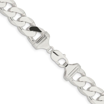 26 Inch Sterling Silver 14.5mm Curb Chain Necklace