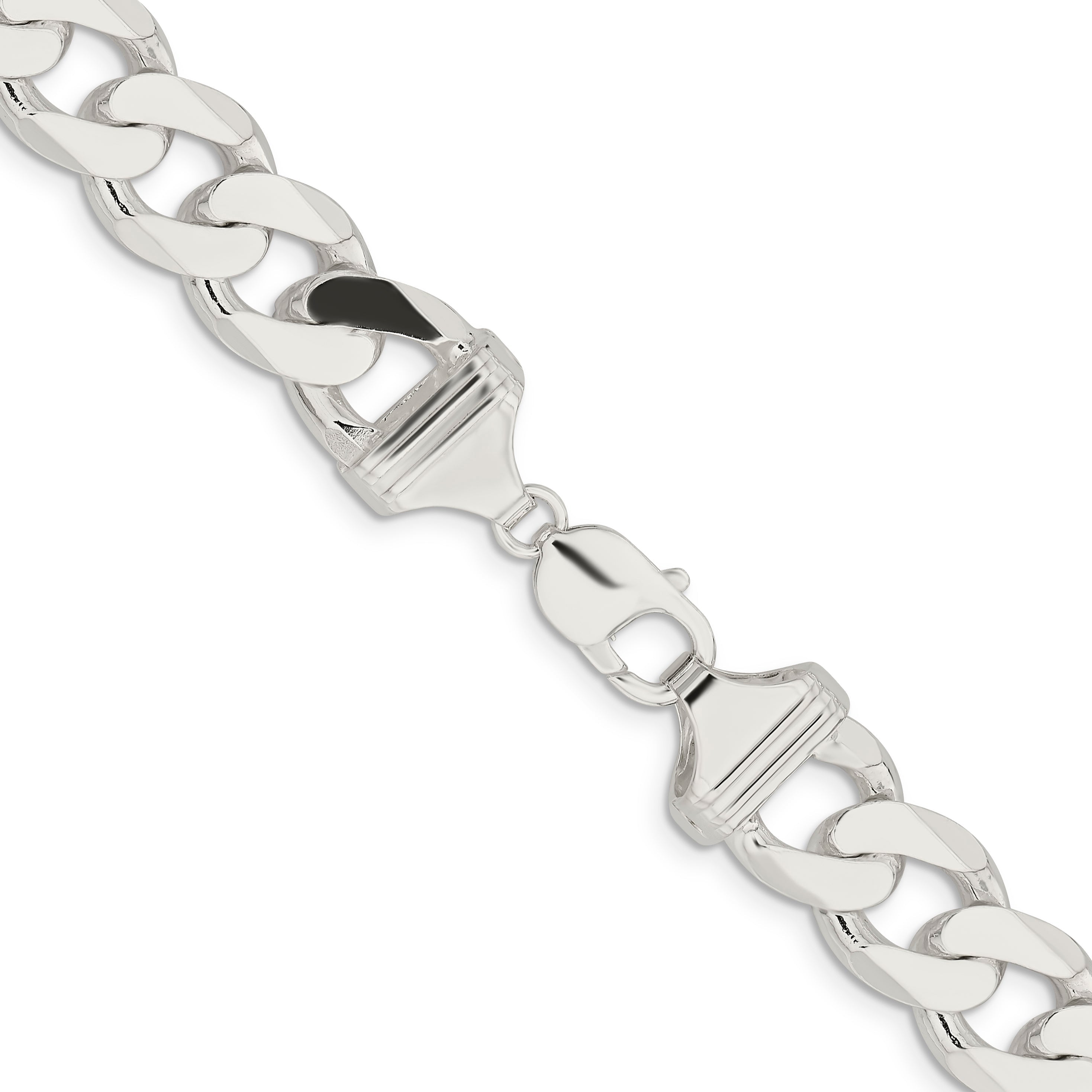 24 Inch Sterling Silver 14.5mm Curb Chain Necklace