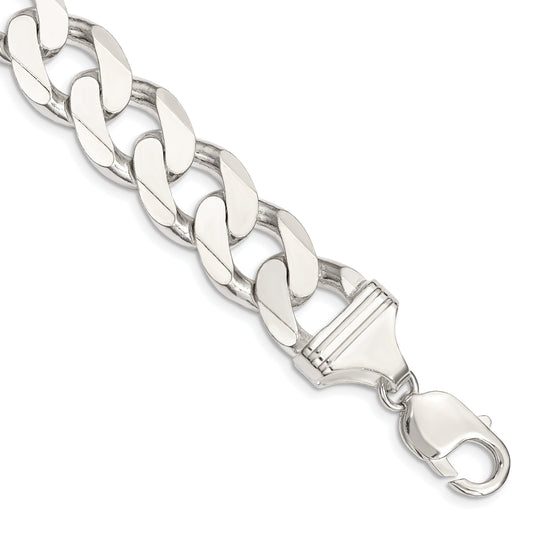 8 Inch Sterling Silver 14.5mm Curb Chain Bracelet