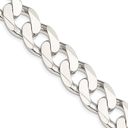 26 Inch Sterling Silver 14.5mm Curb Chain Necklace