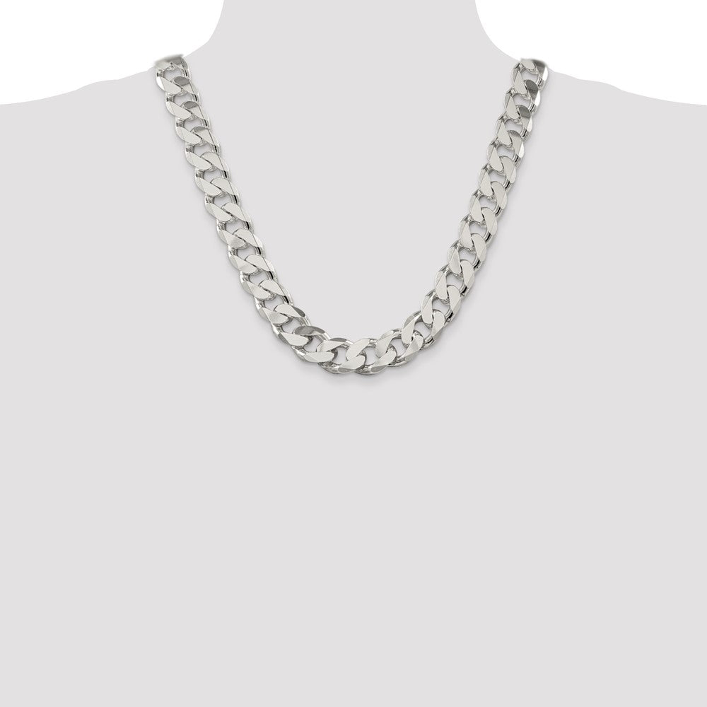 22 Inch Sterling Silver 16.25mm Curb Chain Necklace